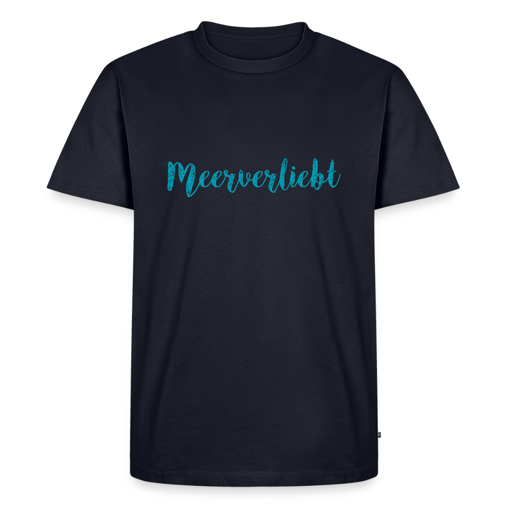 Herren Premium Bio T-Shirt - Meerverliebt - Navy