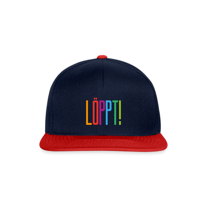 Snapback Cap - Löppt! - Navy/Rot