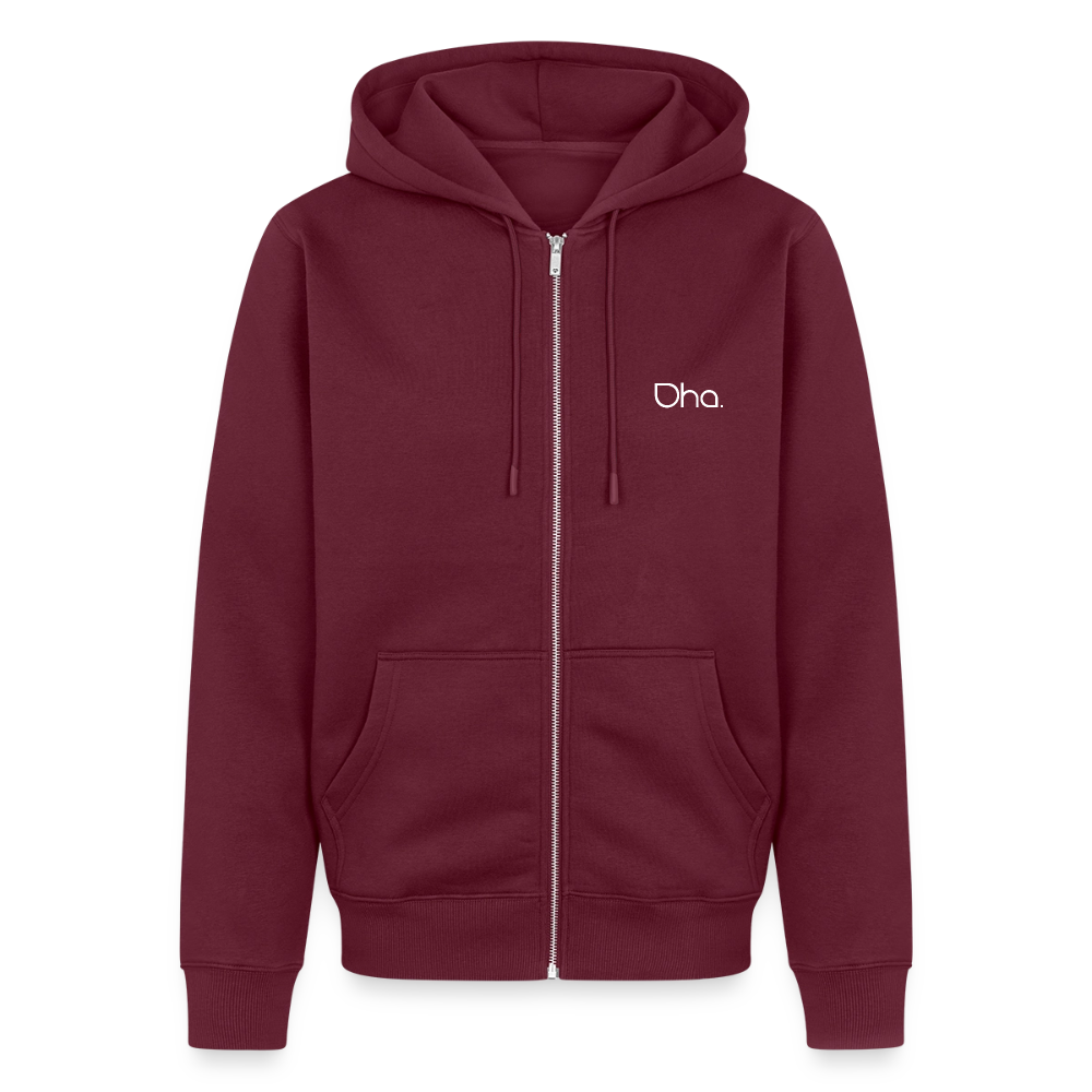 Oha (weiß) - Herren Premium Kapuzenjacke - Burgunderrot