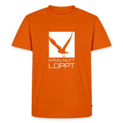 Herren Premium Bio T-Shirt - kann, mutt, löppt (weiss) - Orange 