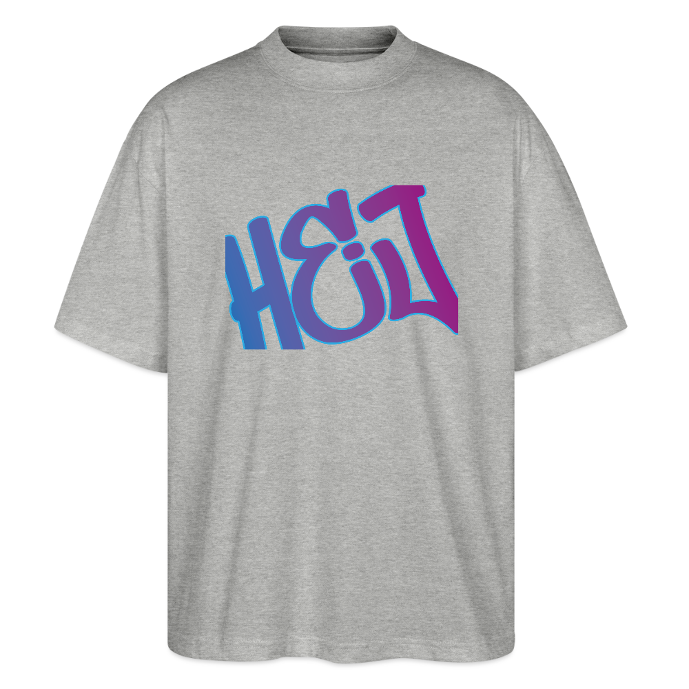 Unisex Oversized Bio T-Shirt - Hej - Grau meliert
