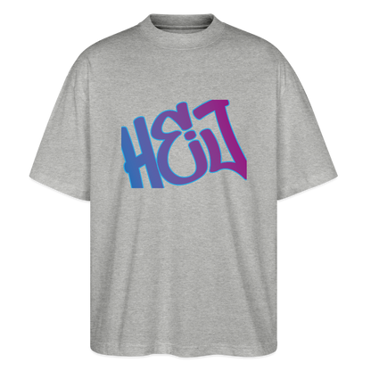 Unisex Oversized Bio T-Shirt - Hej - Grau meliert