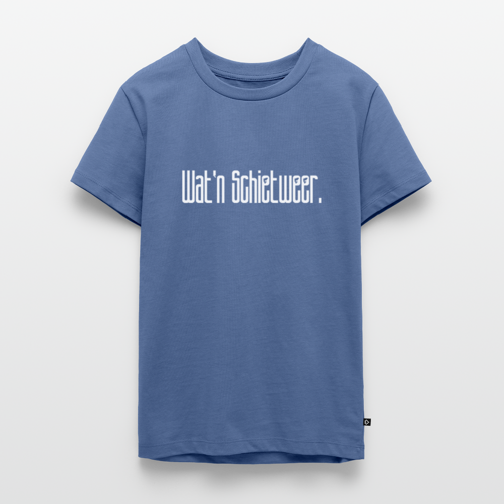 Teenager Premium T-Shirt - wat'n Schietweer (weiss) - Taubenblau