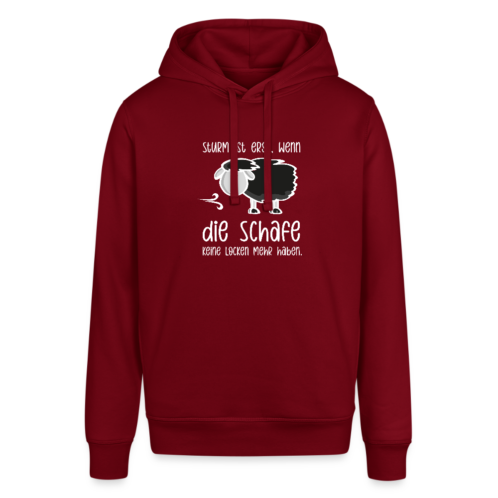 Unisex Bio-Hoodie - Schaf (weiss) - Burgunderrot