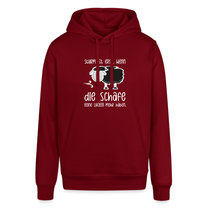 Unisex Bio-Hoodie - Schaf (weiss) - Burgunderrot