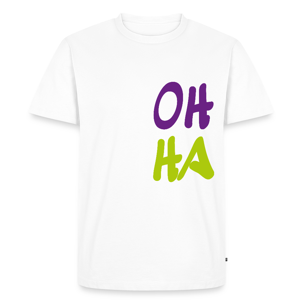 Herren Premium Bio T-Shirt - Oh ha - Weiß