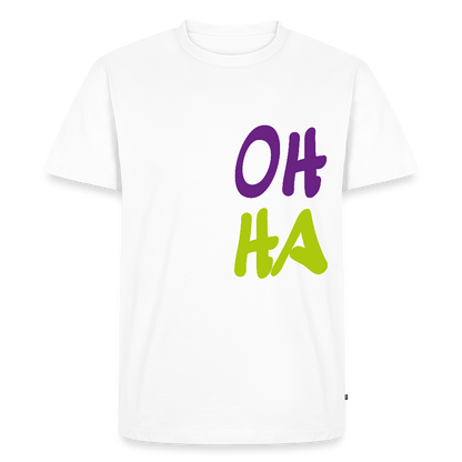 Herren Premium Bio T-Shirt - Oh ha - Weiß