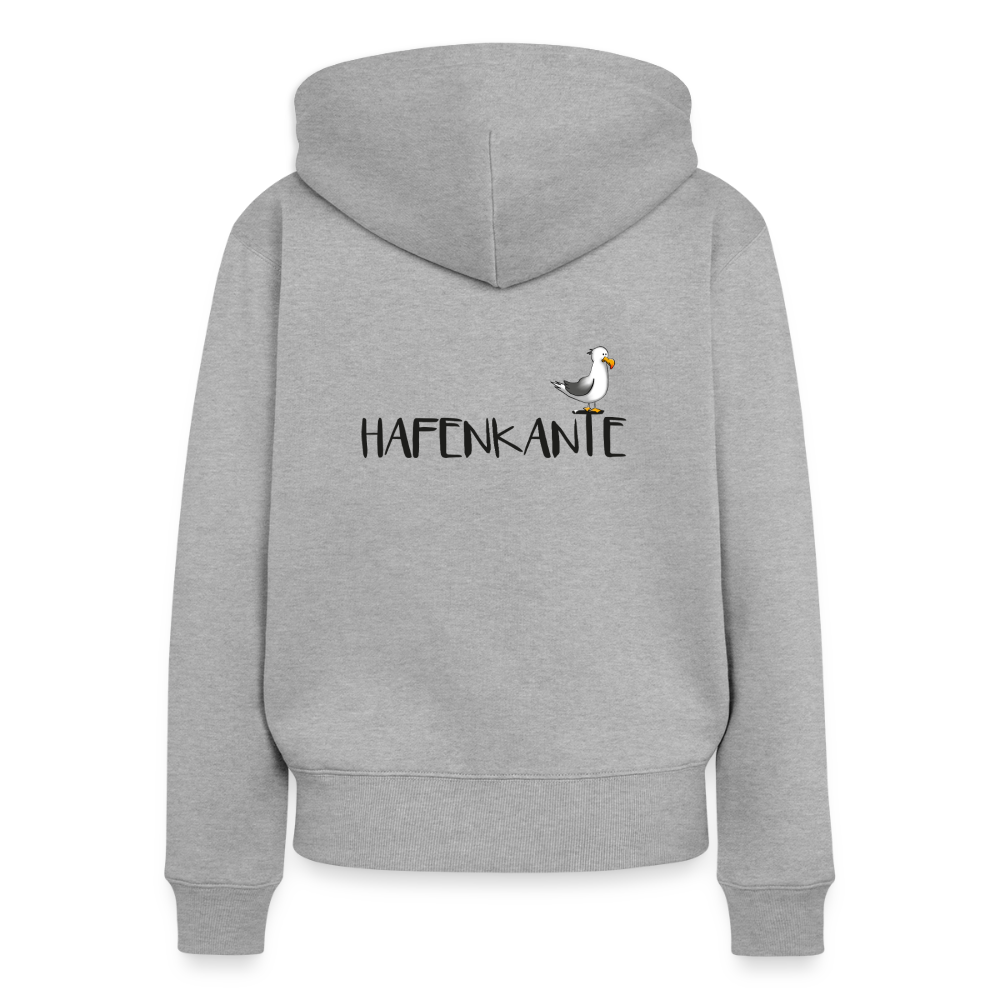 Hafenkante - Damen Premium Kapuzenjacke - Grau meliert