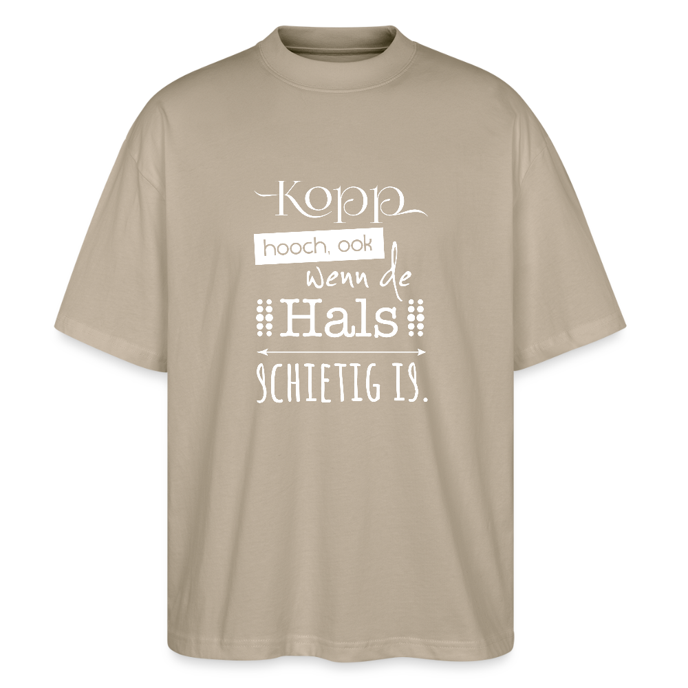 Unisex Oversize Bio-T-Shirt - Kopp hooch (weiss) - Steingrau