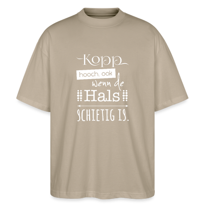 Unisex Oversize Bio-T-Shirt - Kopp hooch (weiss) - Steingrau