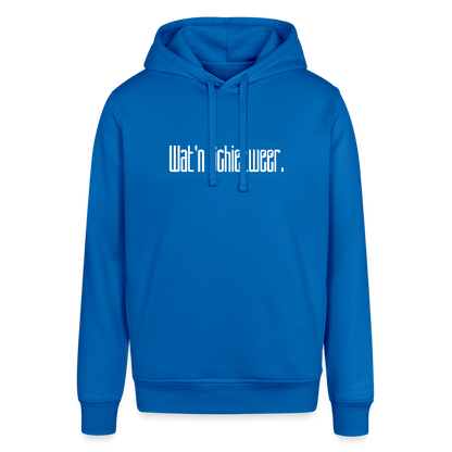 Unisex Bio-Hoodie - wat'n Schietweer (weiss) - Königsblau