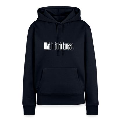 Damen Premium Hoodie - wat'n Schietweer (weiss) - Navy