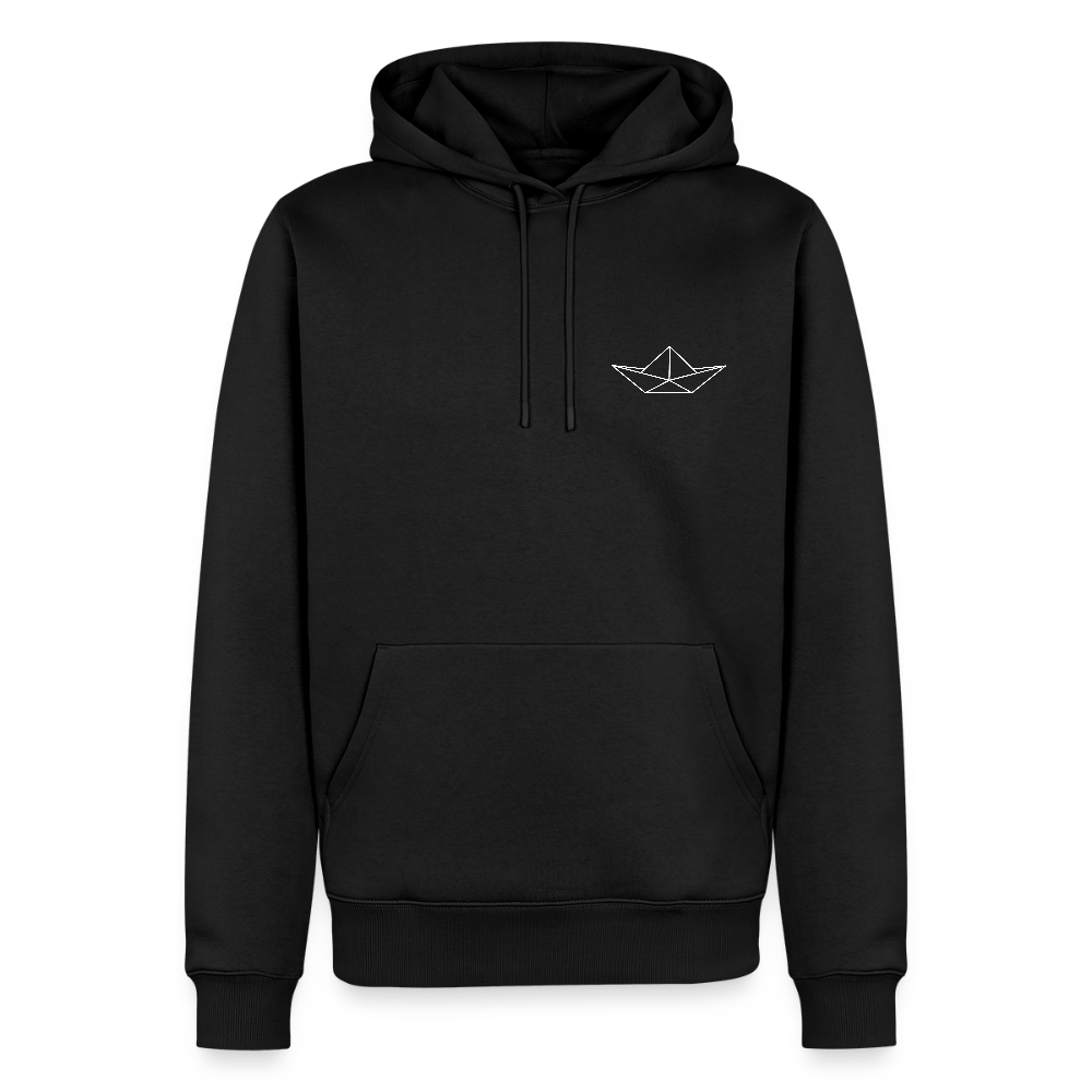 Herren Premium Hoodie - Origami Boot (weiss) - Schwarz