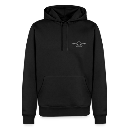 Herren Premium Hoodie - Origami Boot (weiss) - Schwarz