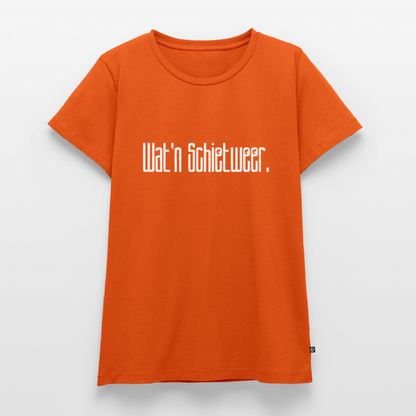 Damen Premium Bio T-Shirt - wat'n Schietweer (weiss) - Orange 