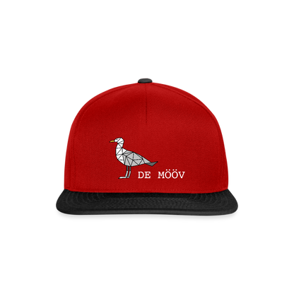 Snapback Cap - de Mööv (weiss) - Rot/Schwarz