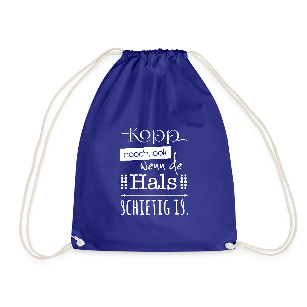 Turnbeutel - Kopp hooch (weiss) - Königsblau