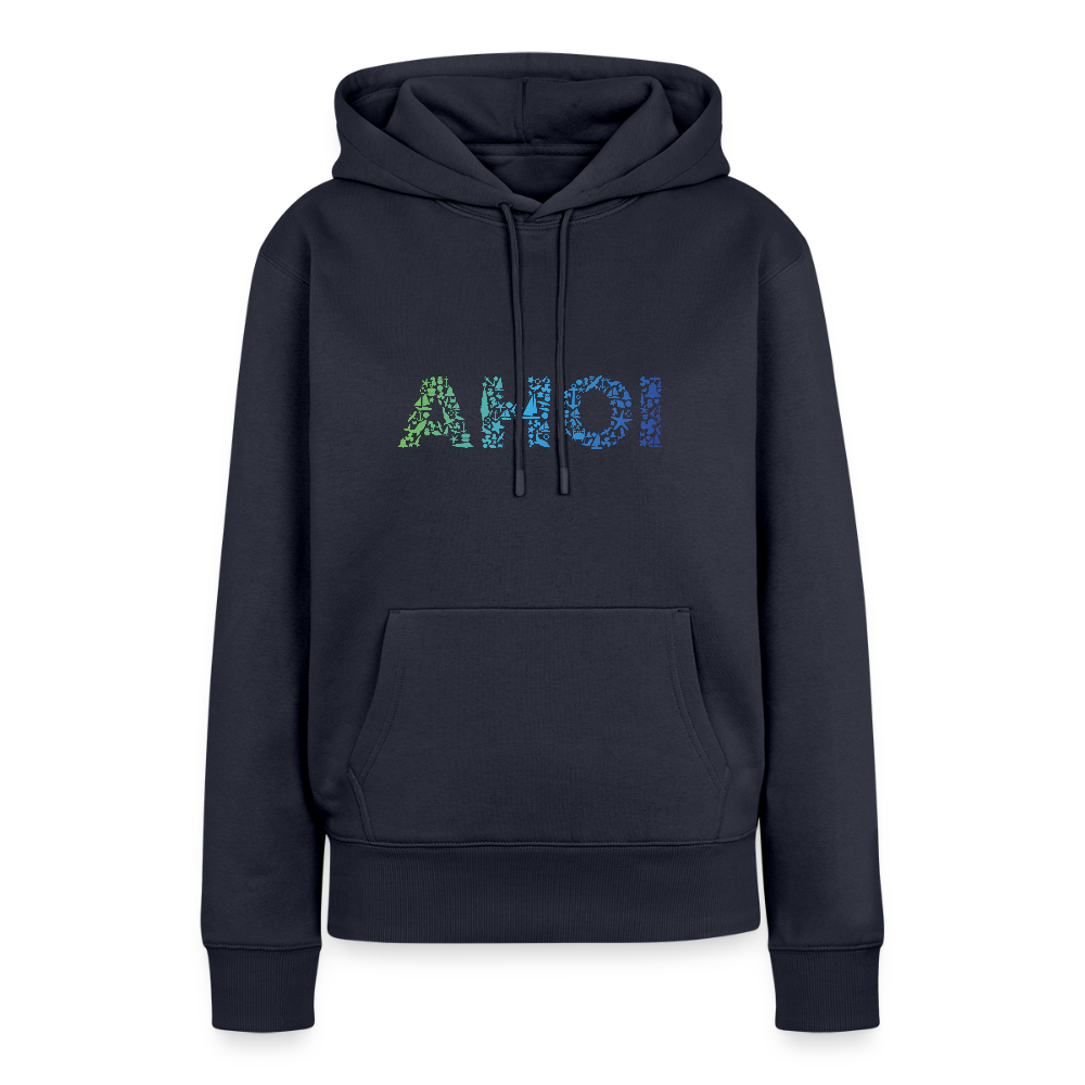 Damen Premium Hoodie - Ahoi doodles - Navy