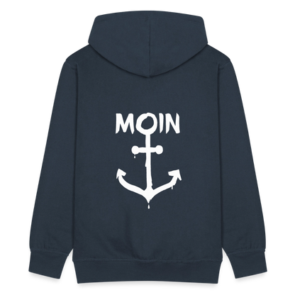 Herren Premium Kapuzenjacke - Moin Anker (weiss) - Navy