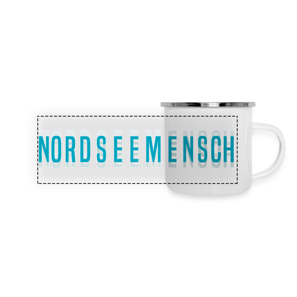 Nordseemensch - Panorama Emaille-Tasse - Weiß