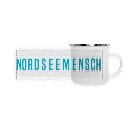 Nordseemensch - Panorama Emaille-Tasse - Weiß