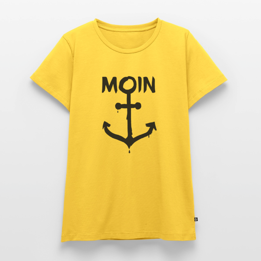 Damen Premium Bio T-Shirt - Moin Anker - Gelb