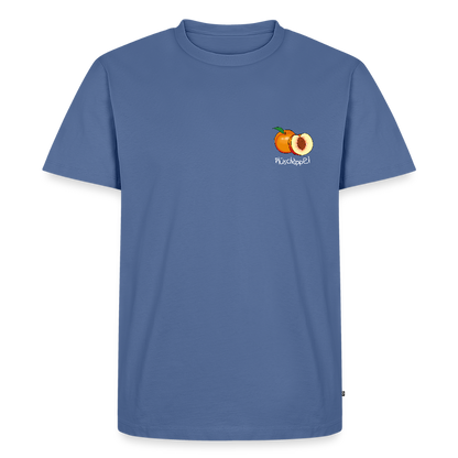 Herren Premium Bio T-Shirt - Plüschappel (weiss) - Taubenblau