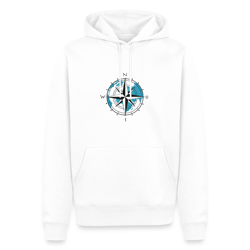 Herren Premium Hoodie - Kompass - Weiß