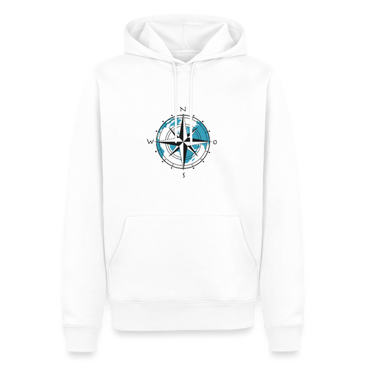 Herren Premium Hoodie - Kompass - Weiß