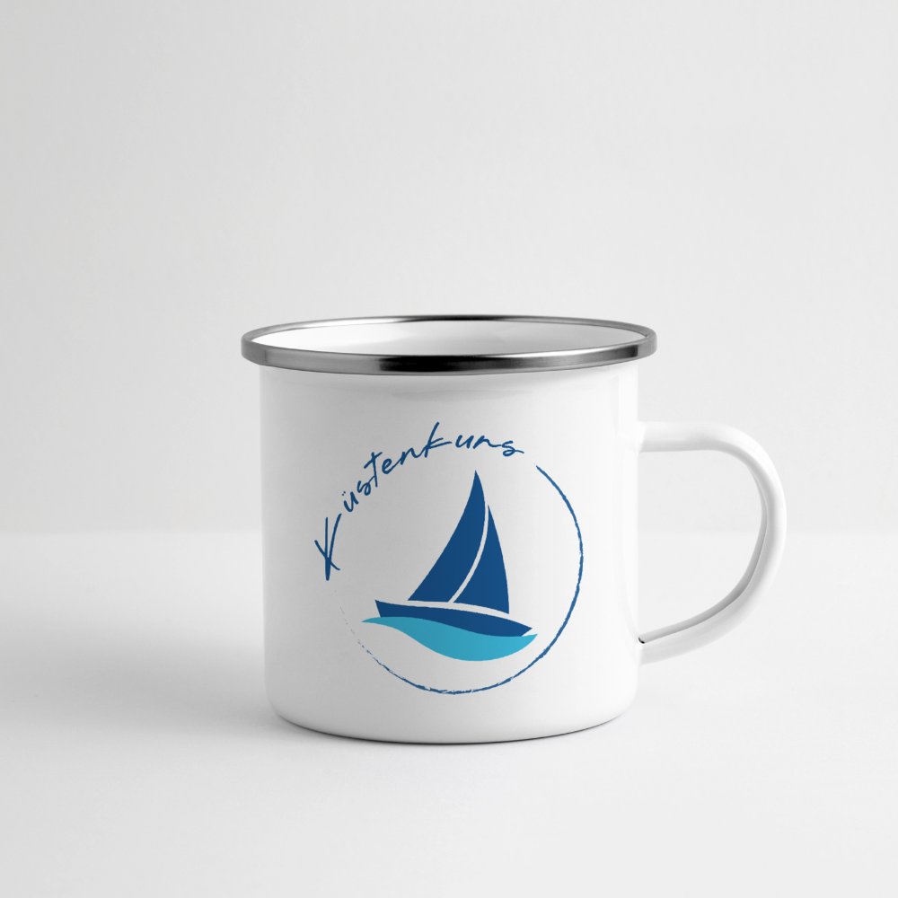 Küstenkurs - Emaille-Tasse - Weiß