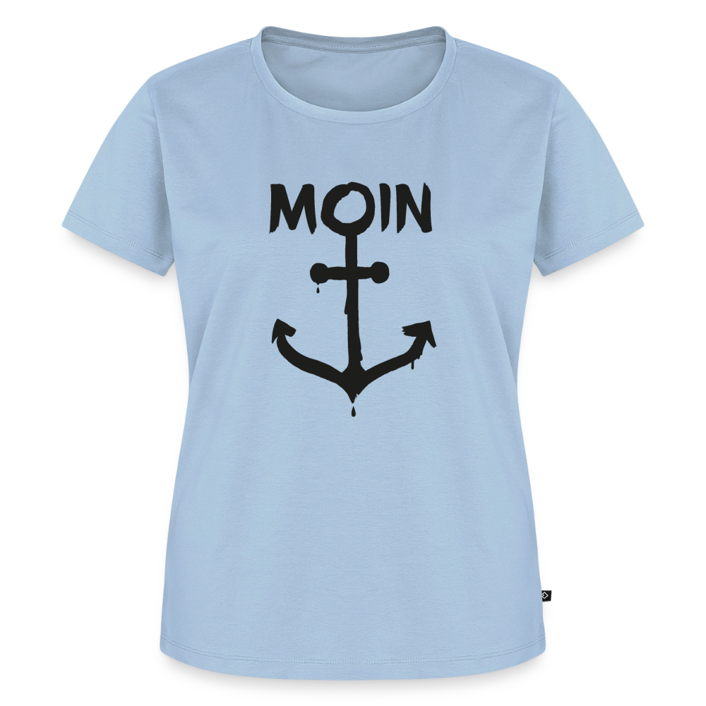 Damen Premium Bio T-Shirt - Moin Anker - Hellblau