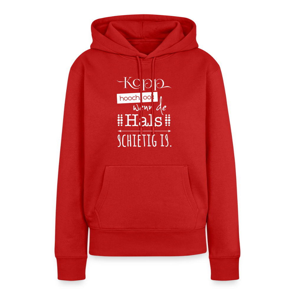 Damen Premium Hoodie - Kopp hooch (weiss) - Rot