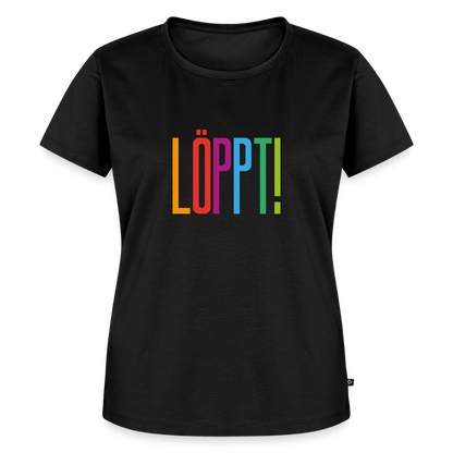 Damen Premium Bio T-Shirt - Löppt! - Schwarz