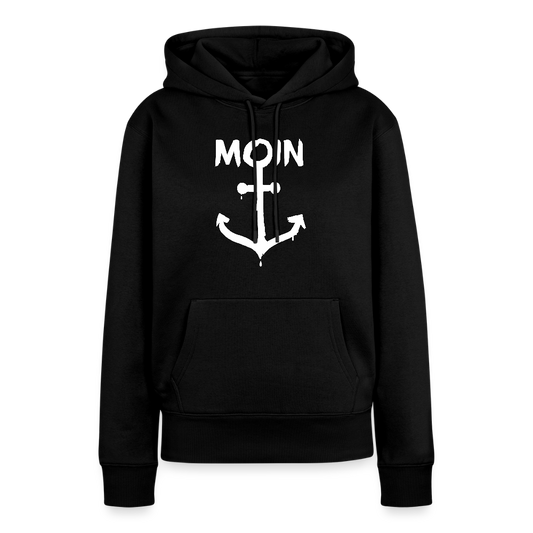 Damen Premium Hoodie - Moin Anker (weiss) - Schwarz