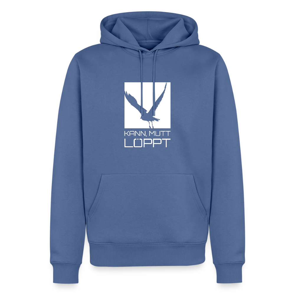 Herren Premium Hoodie - kann, mutt, löppt - Taubenblau