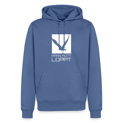 Herren Premium Hoodie - kann, mutt, löppt - Taubenblau