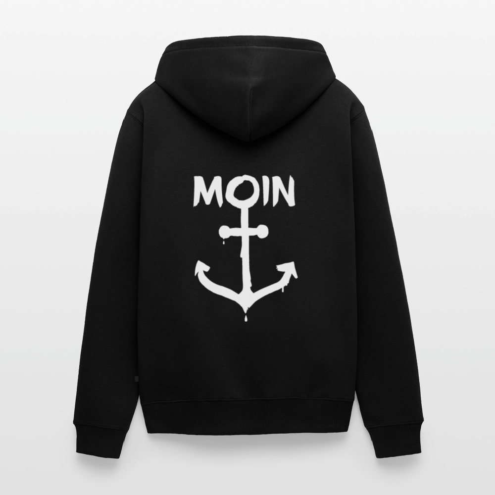 Herren Premium Kapuzenjacke - Moin Anker (weiss) - Schwarz