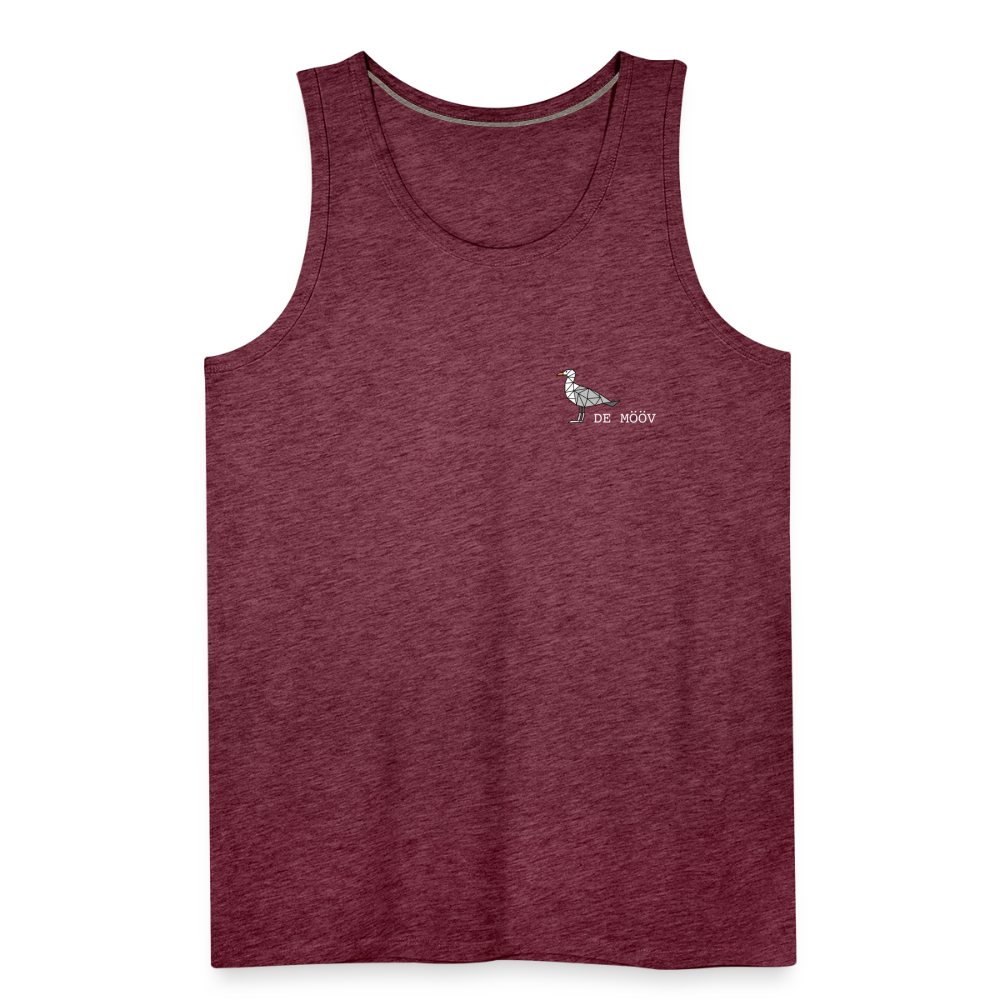 Männer Premium Tank Top - de Mööv (weiss) - Bordeauxrot meliert