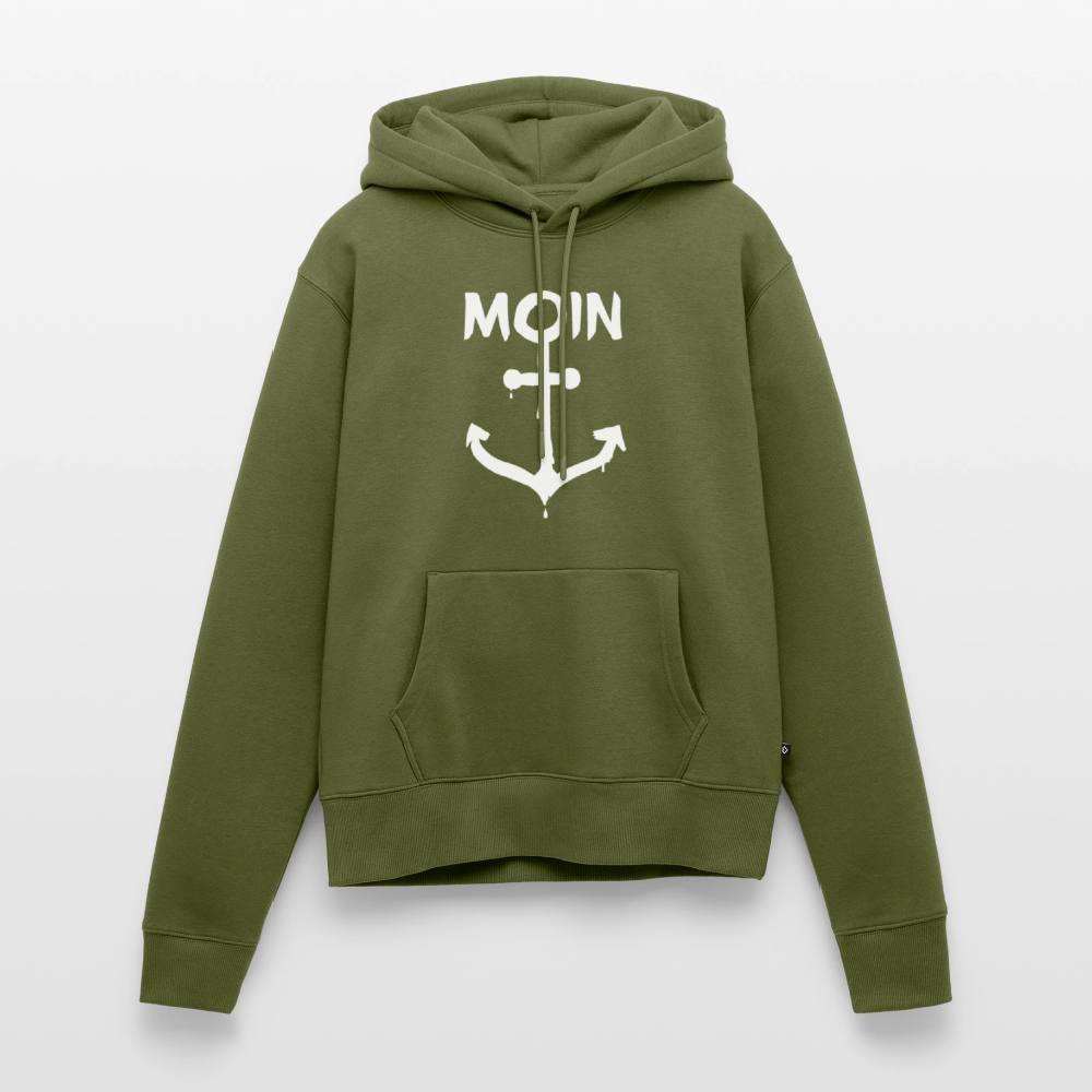 Damen Premium Hoodie - Moin Anker (weiss) - Khaki