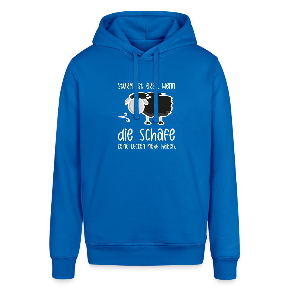 Unisex Bio-Hoodie - Schaf (weiss) - Königsblau