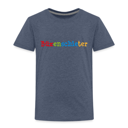 Kinder Premium T-Shirt - Büxenschieter - Blau meliert