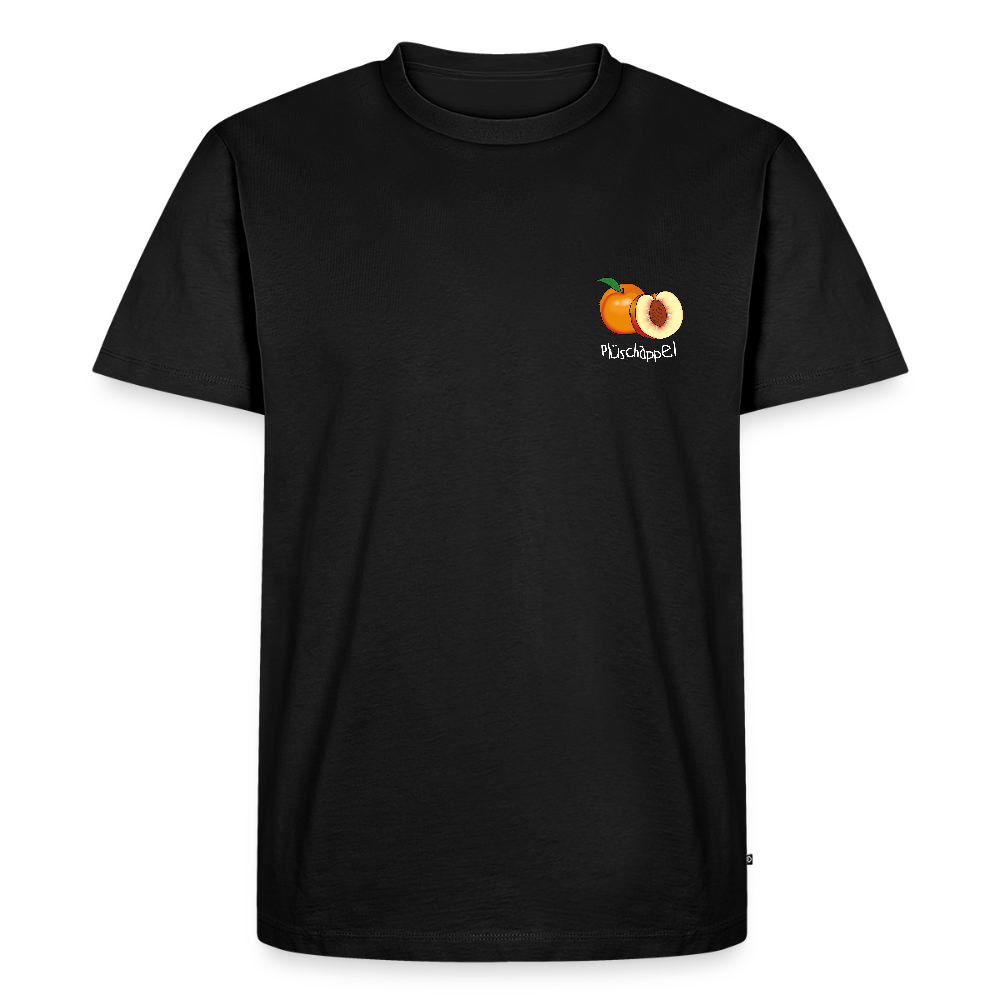 Herren Premium Bio T-Shirt - Plüschappel (weiss) - Schwarz