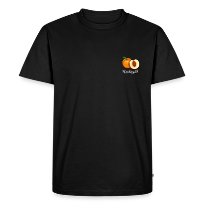 Herren Premium Bio T-Shirt - Plüschappel (weiss) - Schwarz