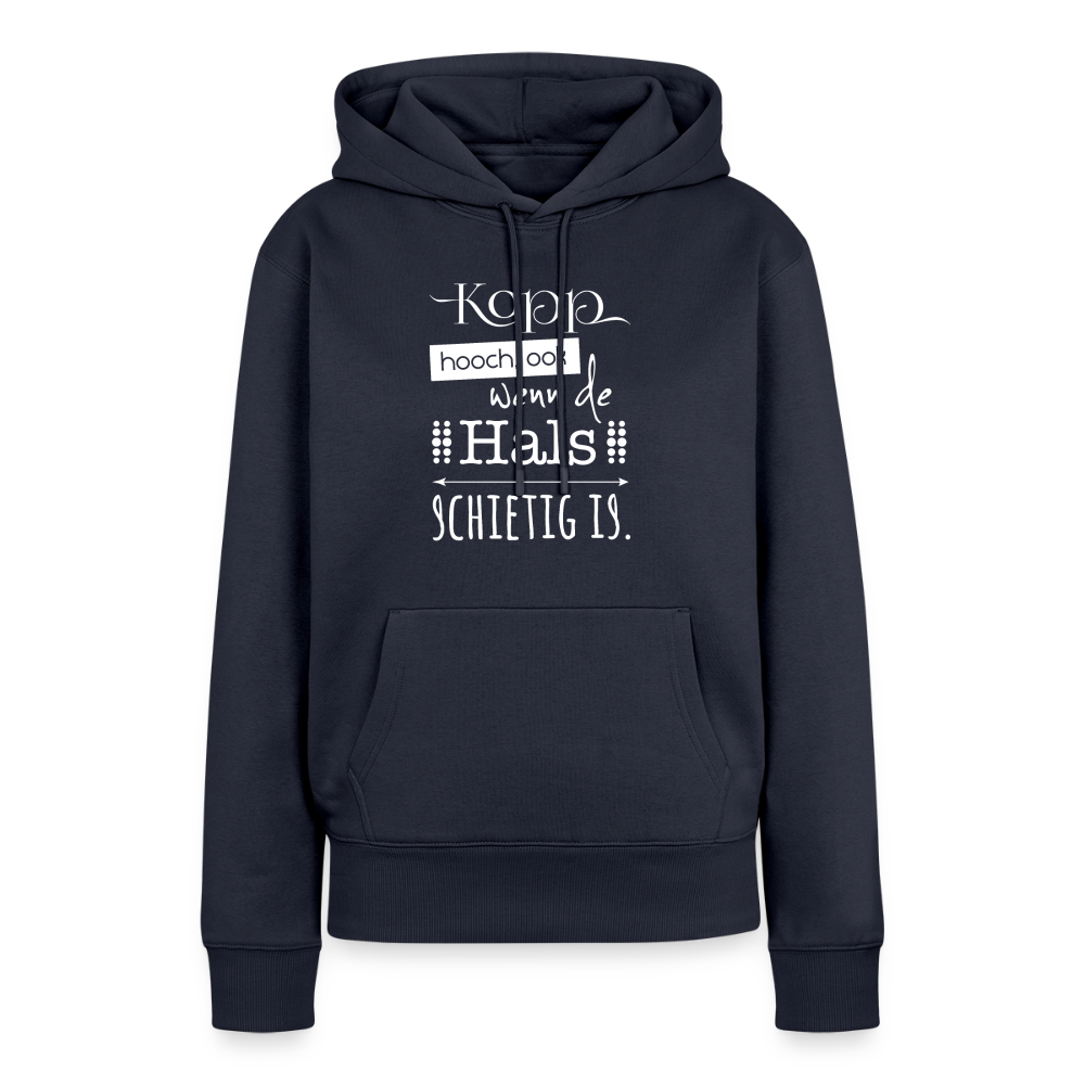Damen Premium Hoodie - Kopp hooch (weiss) - Navy