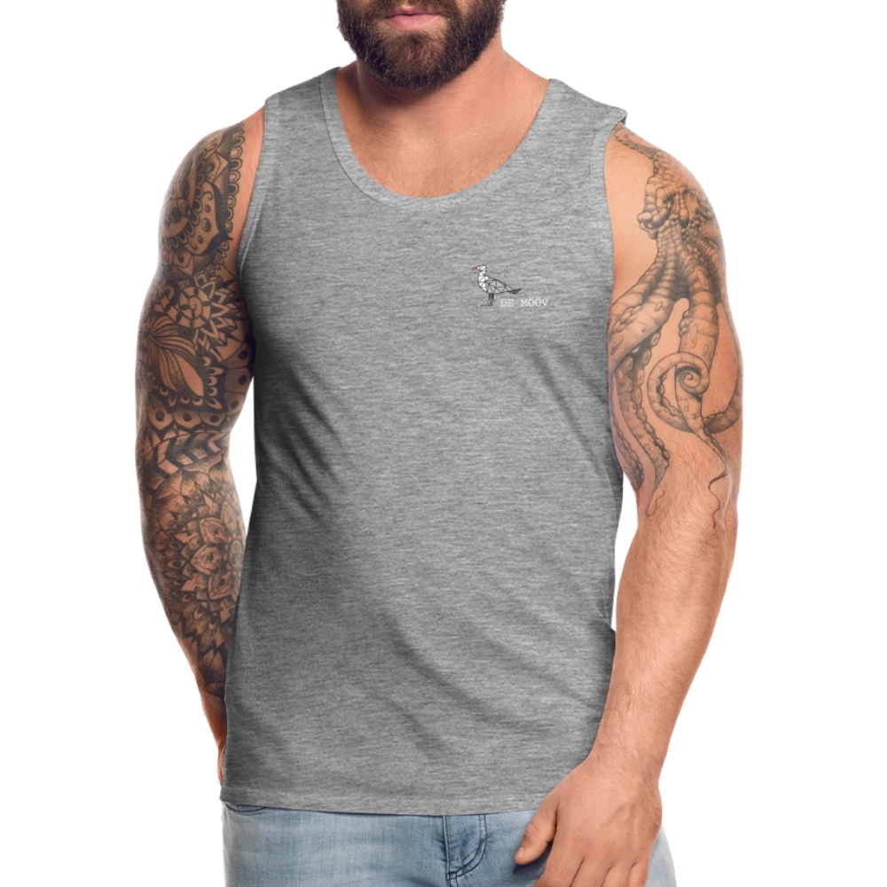Männer Premium Tank Top - de Mööv (weiss) - Grau meliert