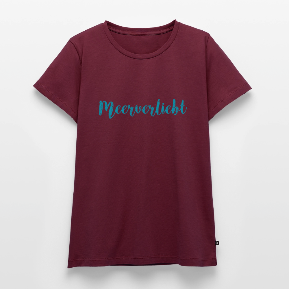 Damen Premium Bio T-Shirt - Meerverliebt - Burgunderrot
