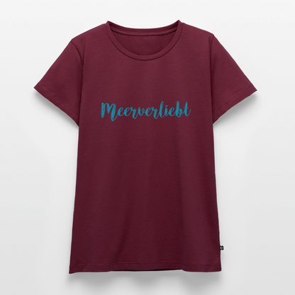 Damen Premium Bio T-Shirt - Meerverliebt - Burgunderrot