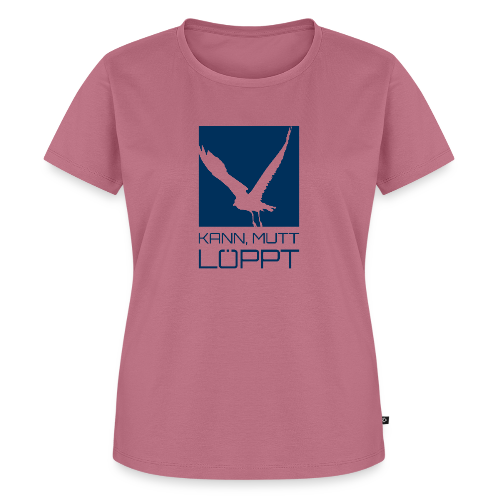 Damen Premium Bio T-Shirt - Kann, mutt, löppt - Mauve