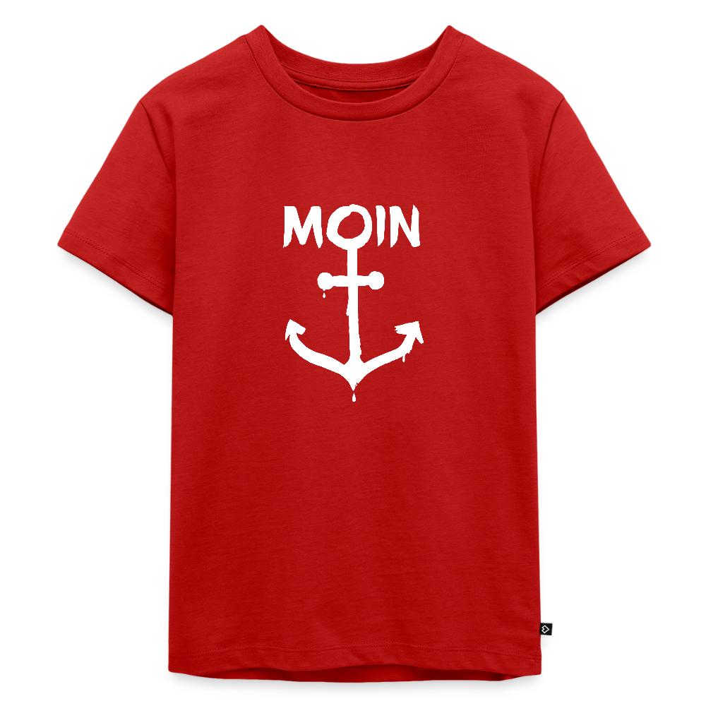 Kinder Premium T-Shirt - Moin Anker (weiss) - Rot