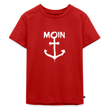 Kinder Premium T-Shirt - Moin Anker (weiss) - Rot